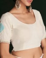 Embroidered Embellished Saree - Image 5