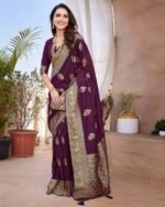 Women Floral Woven Saree with Tassels